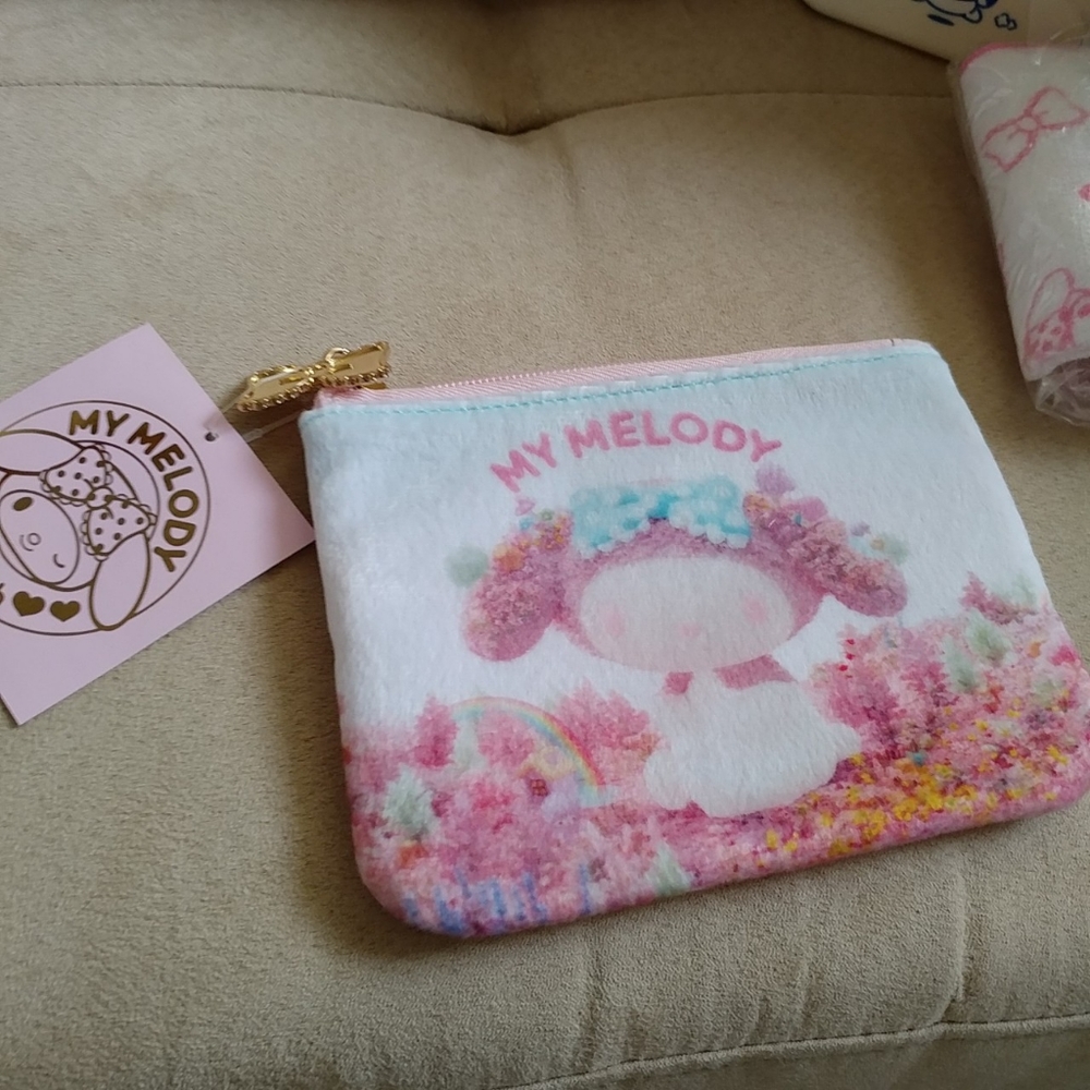 Sanrio My Melody 40th anniversary fuzzy pouch